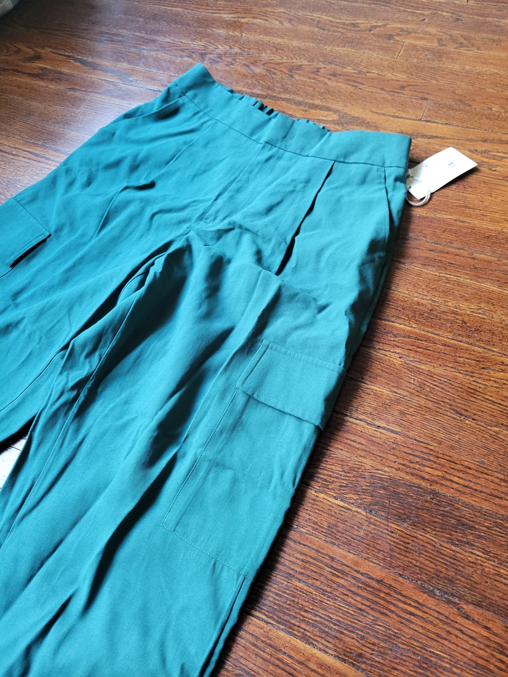 A New Day Cargo Jogger Hi Rise Teal Cove Pants Rayon Utility Casual Size 6 New - Picture 5 of 15